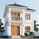 Góc nghiêng mẫu nhà 2 tầng mái Nhật