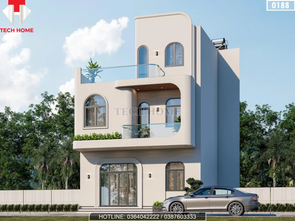 Góc nghiêng mẫu nhà 3 tầng hiện đại