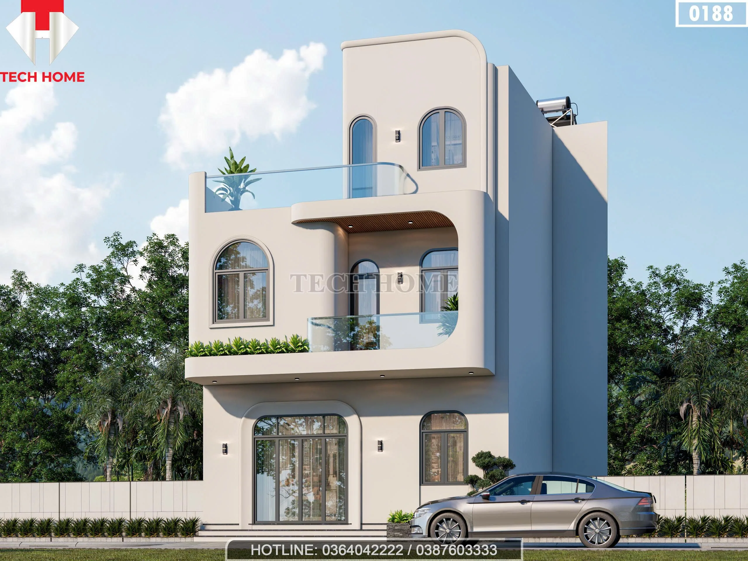 Góc nghiêng mẫu nhà 3 tầng hiện đại