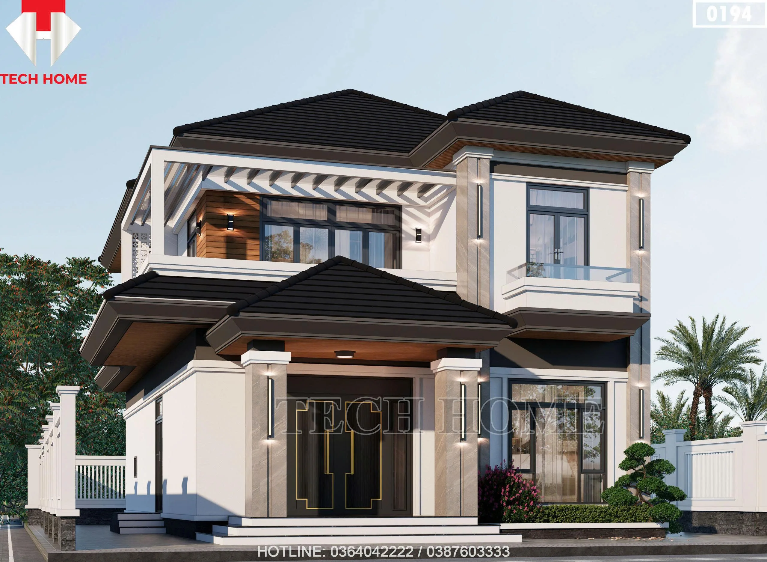 Góc nghiêng mẫu nhà mái Nhật 2 tầng
