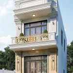 Góc nghiêng mẫu nhà phố 2 tầng tân cổ điển