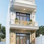 Góc nghiêng mẫu nhà phố 2 tầng tân cổ điển