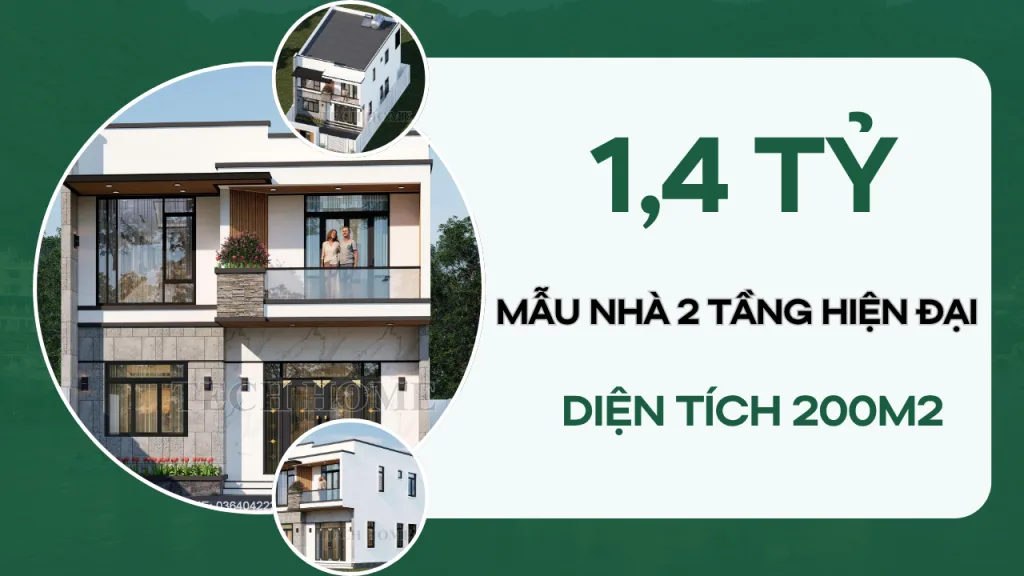 mẫu nhà 2 tầng hiện đại 100m2