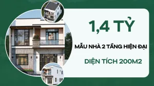 mẫu nhà 2 tầng hiện đại 100m2