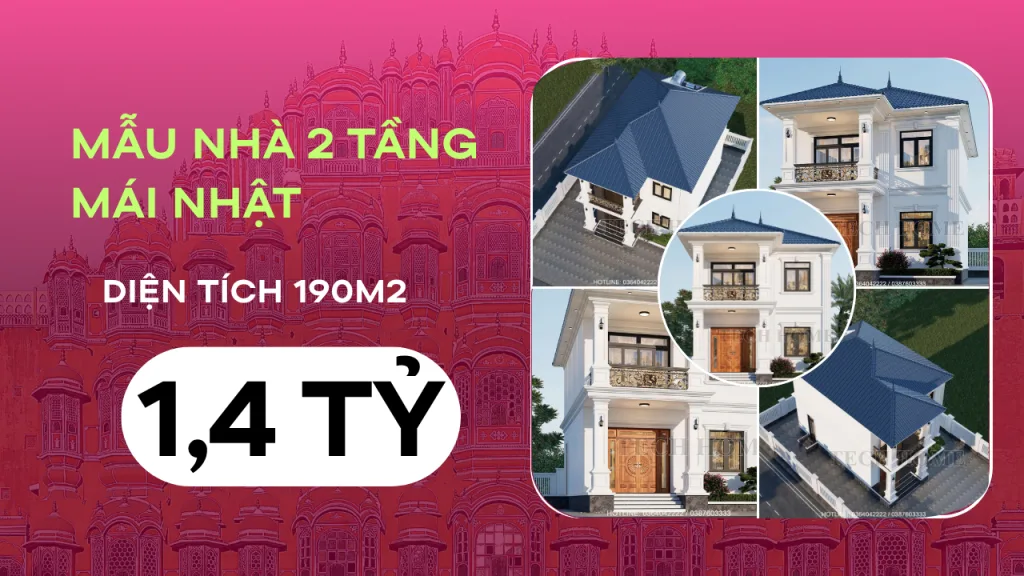 mẫu nhà 2 tầng mái Nhật