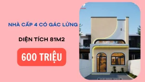 mẫu nhà cấp 4 có gác lửng