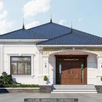 Phối cảnh mặt tiền mẫu nhà mái Nhật 1 tầng tân cổ điển sang trọng tại Hải Phòng.