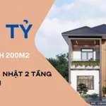 mẫu nhà mái nhật 2 tầng hiện đại