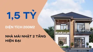 mẫu nhà mái nhật 2 tầng hiện đại