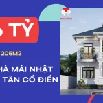mẫu nhà mái nhật 2 tầng tân cổ điển