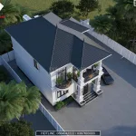 Tổng thể mẫu nhà mái nhật 2 tầng tân cổ điển