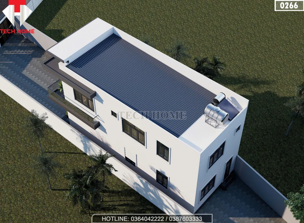 Tổng thể mẫu nhà ống 2 tầng hiện đại 6x15m