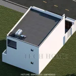 Tổng thể mặt sau mẫu nhà 2 tầng hiện đại 100m2