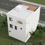 Tổng thể mặt sau Mẫu nhà phố 3 tầng hiện đại tại Bắc Ninh