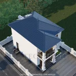 Tổng thể mẫu nhà 2 tầng mái Nhật lợp ngói màu xanh than sang trọng của anh Hưng.