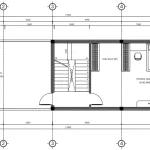 Bản vẽ chi tiết bố trí mặt bằng công năng tầng 3 mẫu nhà ống 3 tầng hiện đại diện tích 5x19.6m.
