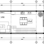 Bản vẽ bố trí mặt bằng công năng tầng 1 mẫu nhà ống 3 tầng mái bằng hiện đại diện tích 87m2 tại Hưng Yên.