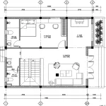 Bản vẽ bố trí mặt bằng công năng tầng 1 mẫu nhà ống 2 tầng 8x10m sàn 85m2.