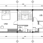 Bản vẽ công năng tầng tum mẫu nhà ống 2 tầng 1 tum đẹp gồm phòng thờ, 1 phòng ngủ và sân phơi.
