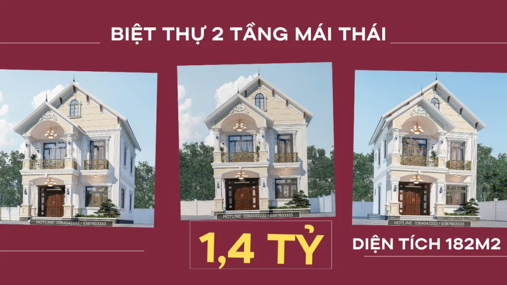 Biệt thự 2 tầng mái Thái