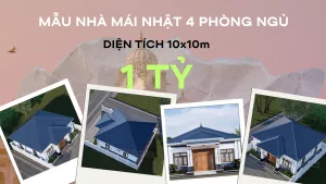 mẫu nhà mái nhật 4 phòng ngủ