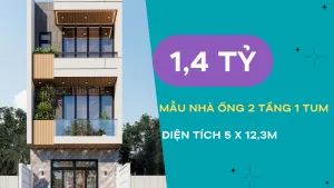 mẫu nhà ống 2 tầng 1 tum đẹp