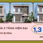 mẫu nhà ống 2 tầng 8x10m