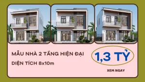 mẫu nhà ống 2 tầng 8x10m