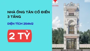 mẫu nhà ống tân cổ điển 3 tầng đẹp