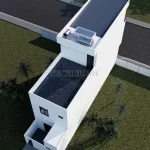 Thiết kế khoảng sân thượng rộng rãi và giếng trời của mẫu nhà ống 3 tầng hiện đại tại Hải Phòng.