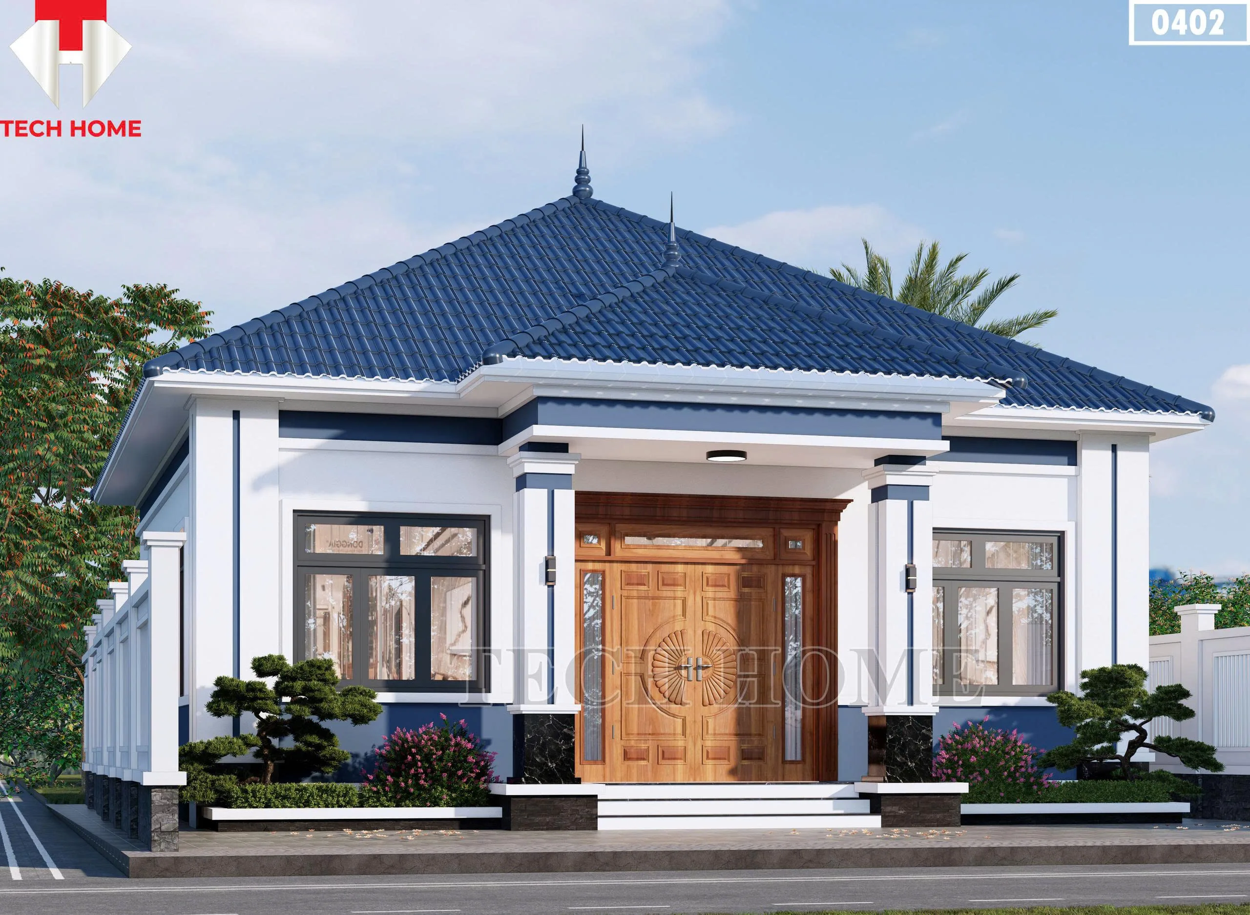 Góc nghiêng mẫu nhà mái nhật 4 phòng ngủ