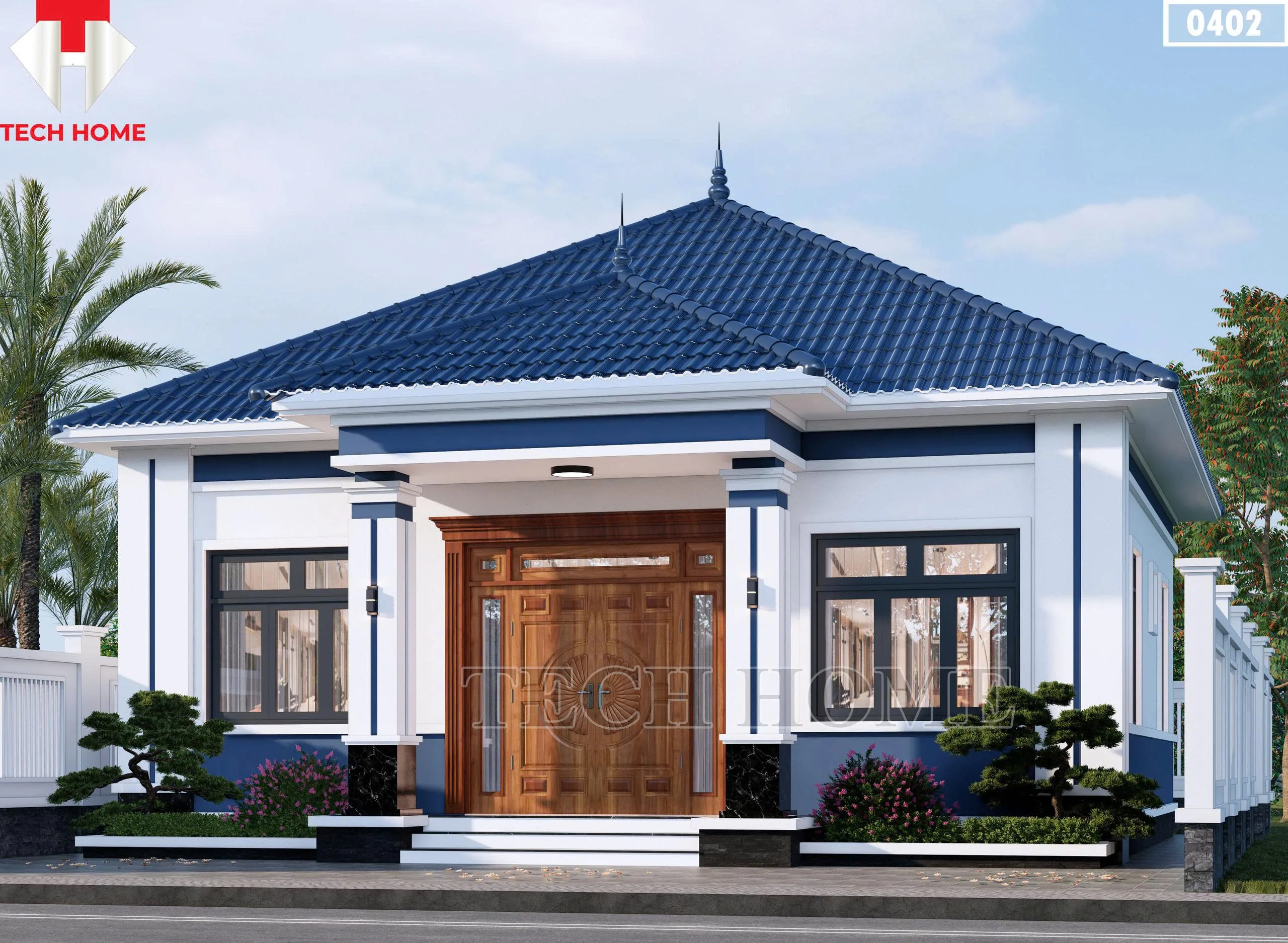 Góc nghiêng mẫu nhà mái nhật 4 phòng ngủ